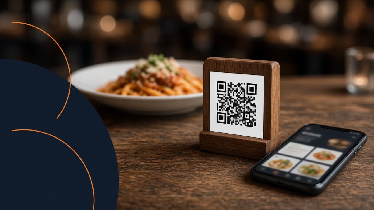 Menu QR na stoliku w restauracji