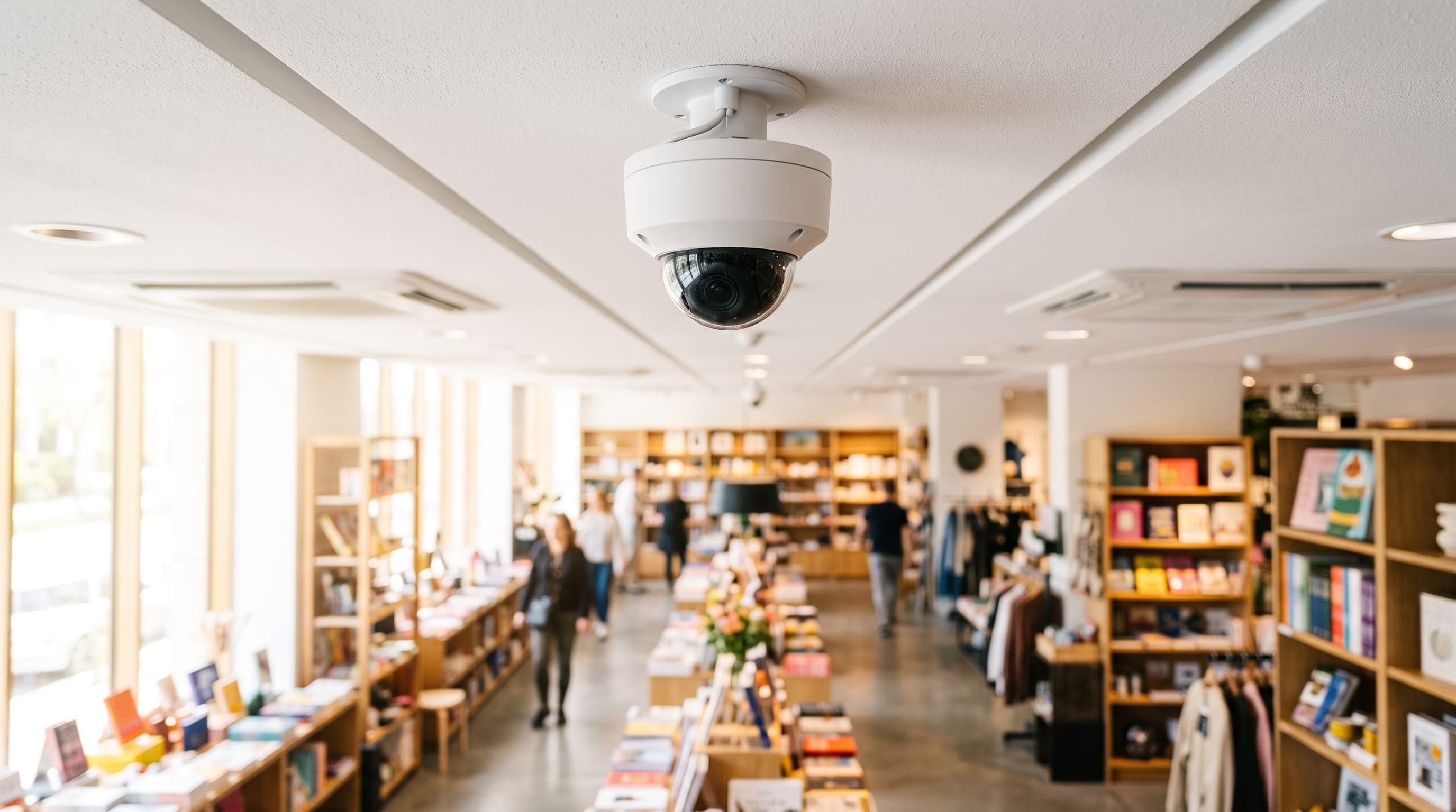 Kamera monitoringu HD zamontowana na suficie sklepu
